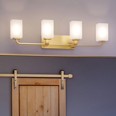 Urban Ambiance Luxury Contemporary Bath Light 8.5''H x 33.5''W,  Satin Gold Finish,  Louisville Collection, UHP4327