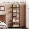 5-Tier Industrial Bookshelf, 71 Inch Tall Metal Arch Bookcase with Open Adjustable Shelves - 4 of 4