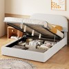 Whisen Queen Size Teddy Fleece Upholstered Platform Bed with Curved Headboard, Hydraulic Storage - 3 of 4