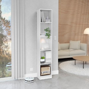 YONWAY 71.1"H Tall  WOODEN Bookcase, Compact Bookshelf with 5 Shelves, Standalone Piece for Tight Spaces, Hallways - 1 of 4