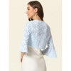 INSPIRE CHIC Women's Elegant Lace 3/4 Bell Sleeves Open Front Evening Shrug - 3 of 4