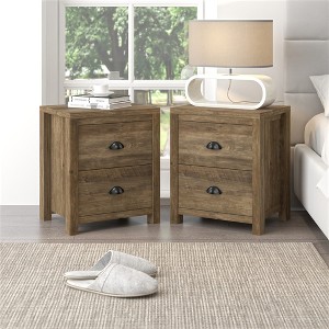 Galano Cinzia 2-Drawer Nightstand Effortless Assembly (Set of 2) - 18.1''W x 15.1''D x 22.3''H - 1 of 4