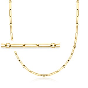 Ross-Simons Italian 18kt Yellow Gold Paper Clip Link Necklace Size 18 - 1 of 4