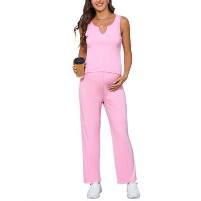 Maternity Dress Sleeveless Top and Pants Maternity Two-Piece Set