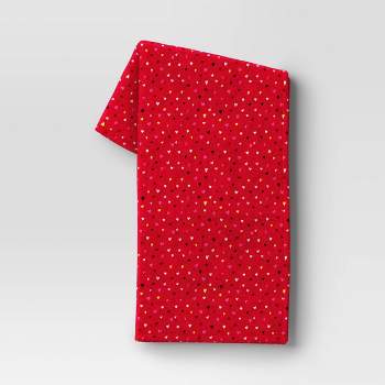 Ditsy Hearts Printed Plush Valentine's Day Throw Blanket Red - Room Essentials™