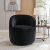 25.6"Swivel Accent 360°Swivel  Armchair Barrel Chair With Black Powder Coating Metal Ring，White+Velvet - 4 of 4