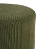 Okak Round Ottoman Bench Coffee Table Soft Upholstered Foot Rest Corduroy Small Ottomans Foot Stools for Living Room, Entryway,Bedroom, Olive Green - 2 of 4