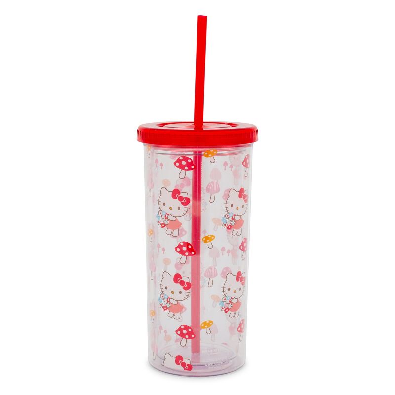 Silver Buffalo Sanrio Hello Kitty Mushrooms Carnival Cup With Lid and Straw | Holds 20 Ounces, 1 of 10