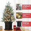 3ft Artificial Christmas Tree w/ Warm White Led Lights, Pre-Lit Christmas Tree w/Snowflakes and Red Berries, Christmas Tree with Base - 2 of 4