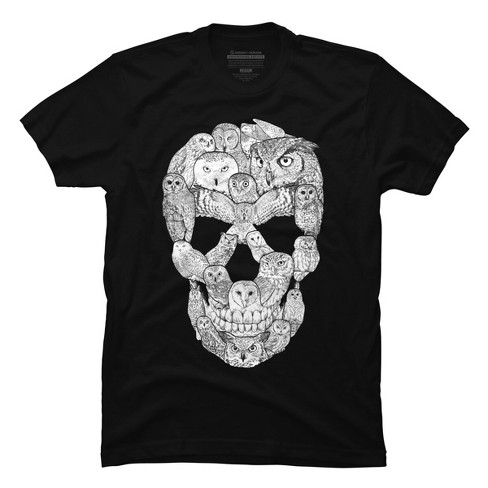 Grateful Dead Skull Logo With Flowers Men’s Black and White Spiral Graphic  Tee-Medium