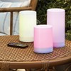 3pc AA LED Plastic Flameless Pillar Candles with Timer and Remote -Threshold™ - 3 of 4