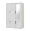 Keloyid White Wood 47.25 in. Armoire with 6 Doors - 3 of 4