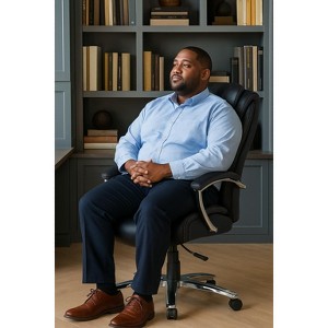 CAVINAS Ergonomic Office Chair with Adjustable Height,High-Back Computer Chair with Lumbar Support,Fabric Desk Chair with Swivel Function for Office - 1 of 4