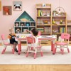 Infans Kids Height Adjustable Table and 4 Chairs Set with Graffiti Desktop Pink - 4 of 4