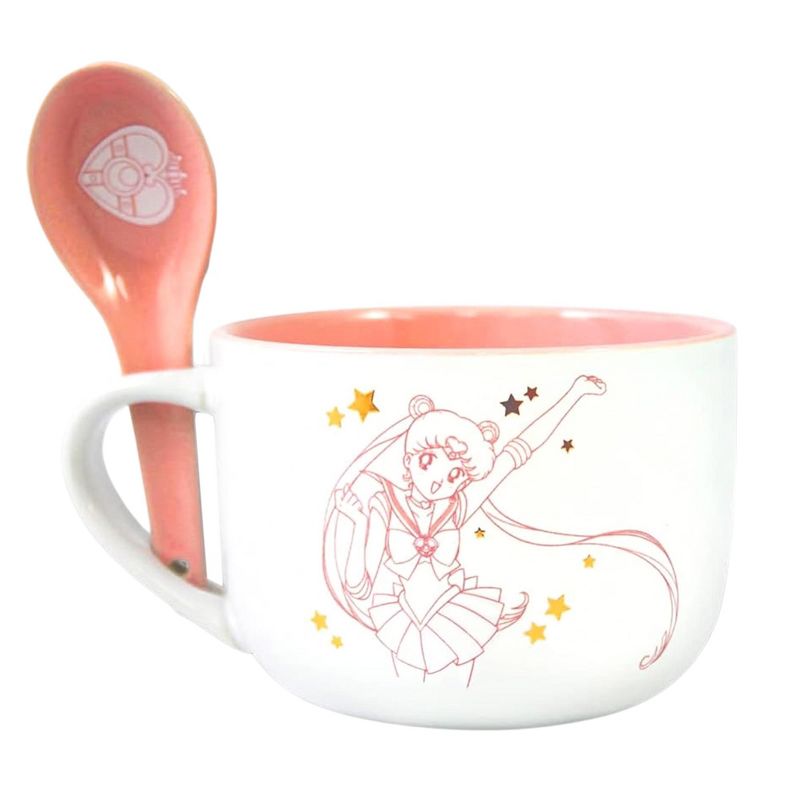 Just Funky Sailor Moon 12oz Ceramic Soup Mug with Spoon, 1 of 5