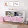 White/pink kids' bookcase with collapsible fabric drawers - perfect for storing toys & displaying books in bedrooms and nurseries. - 3 of 4