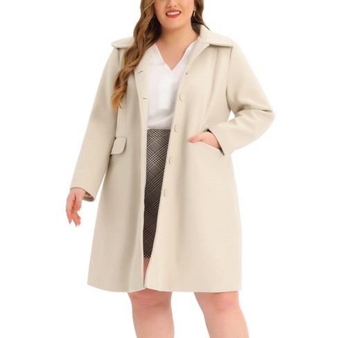 har taget fejl forsvinde beskytte Agnes Orinda Women's Plus Size Coats Peter Pan Collar Single Breasted Long  Coat Beige 4x : Target