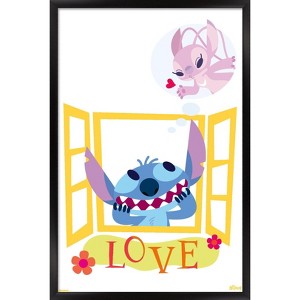 Trends International Disney Lilo & Stitch (2002) - Window Love with Angel Framed Wall Poster Prints - 1 of 4