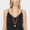 Paperclip Chain Shell Multi-Strand Necklace - A New Day™ Gold - 2 of 4