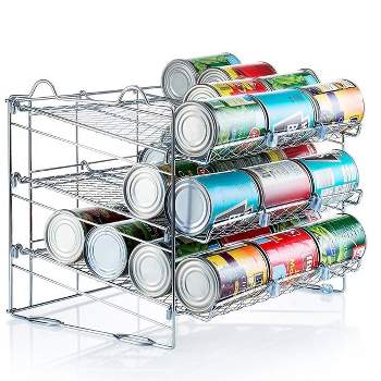 Shelf Reliance Compact Cansolidator Pantry Food W/rotation System,  Interlocking Assembly & Adjustable Panels Holds Up To 20 Cans, White :  Target