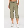 RBX Women's Lightweight Quick Drying Capris Adjustable Leg/Inseam Stretch Woven Workout Hiking Cropped Jogger Pants with Pockets - 3 of 4