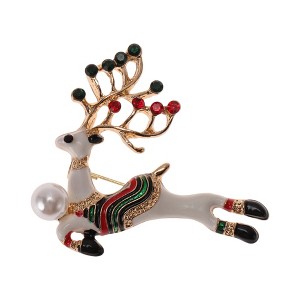 Unique Bargains Christmas Brooches Wreath Wind Chime Alloy Dripping Wax Multicolor 1.57"x2.17" 1 Pc - 1 of 4