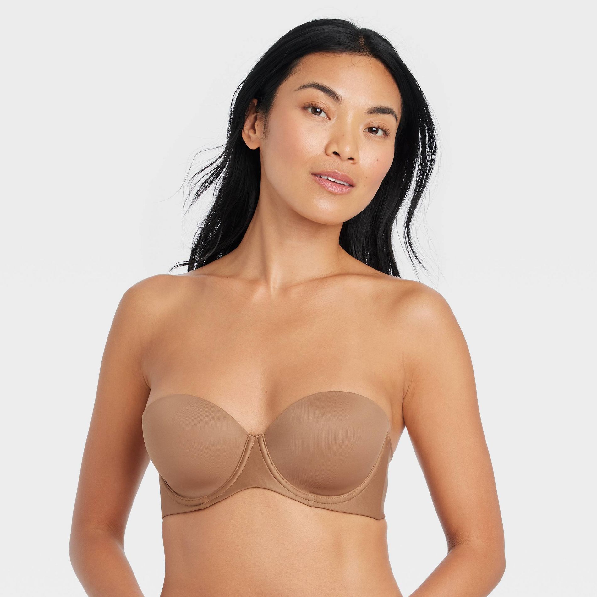 Women's Lightly Lined Strapless Bra - Auden™ Brown 40C: High Support, Adjustable Back Closure
