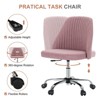 GlasFlength Modern Fabric Seating Sets with Wheels, Armless and Adjustable Swivel Office Desk Chairs, for a Variety of Occasions, Pink, 21"*21"*18" - 4 of 4