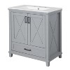 YOOCOZZ  24 & 30 Inch Bathroom Vanity with Single Sink, Solid Wood Frame + MDF, 2 Soft-Close Doors, 1 Divided Drawer, Dual Storage Shelves - 4 of 4