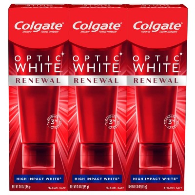 Colgate Optic White Renewal Teeth Whitening Toothpaste - High Impact White - 3oz/3pk