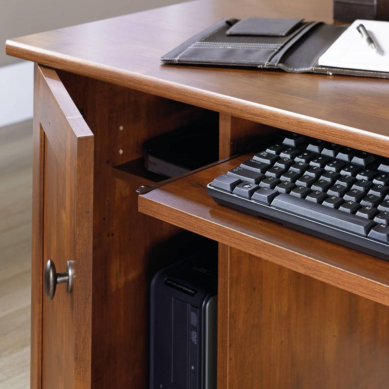 Computer Desk - Brushed Maple - Sauder: Executive Office Desk with Keyboard Tray & Storage Cabinet, 5 of 6