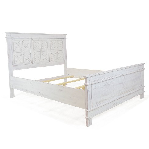 Queen Bianca Bed Rustic White Linon Target