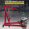 Munora 8-Ton Hydraulic Long Ram Jack, Red, with Single Piston Pump and Clevis Base, Manual Engine Lift Hoist for Garage/Shop Cranes - 2 of 4