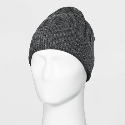 Men's Cable Knit Beanie - Goodfellow & Co™ Charcoal Heather One Size