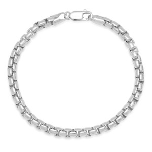 Steeltime unisex sterling silver box link chain bracelet. Color Options: Silver, Gold - 1 of 3