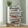 Hommoo 16 Pair Flip Down Shoe Storage White - 3 of 4