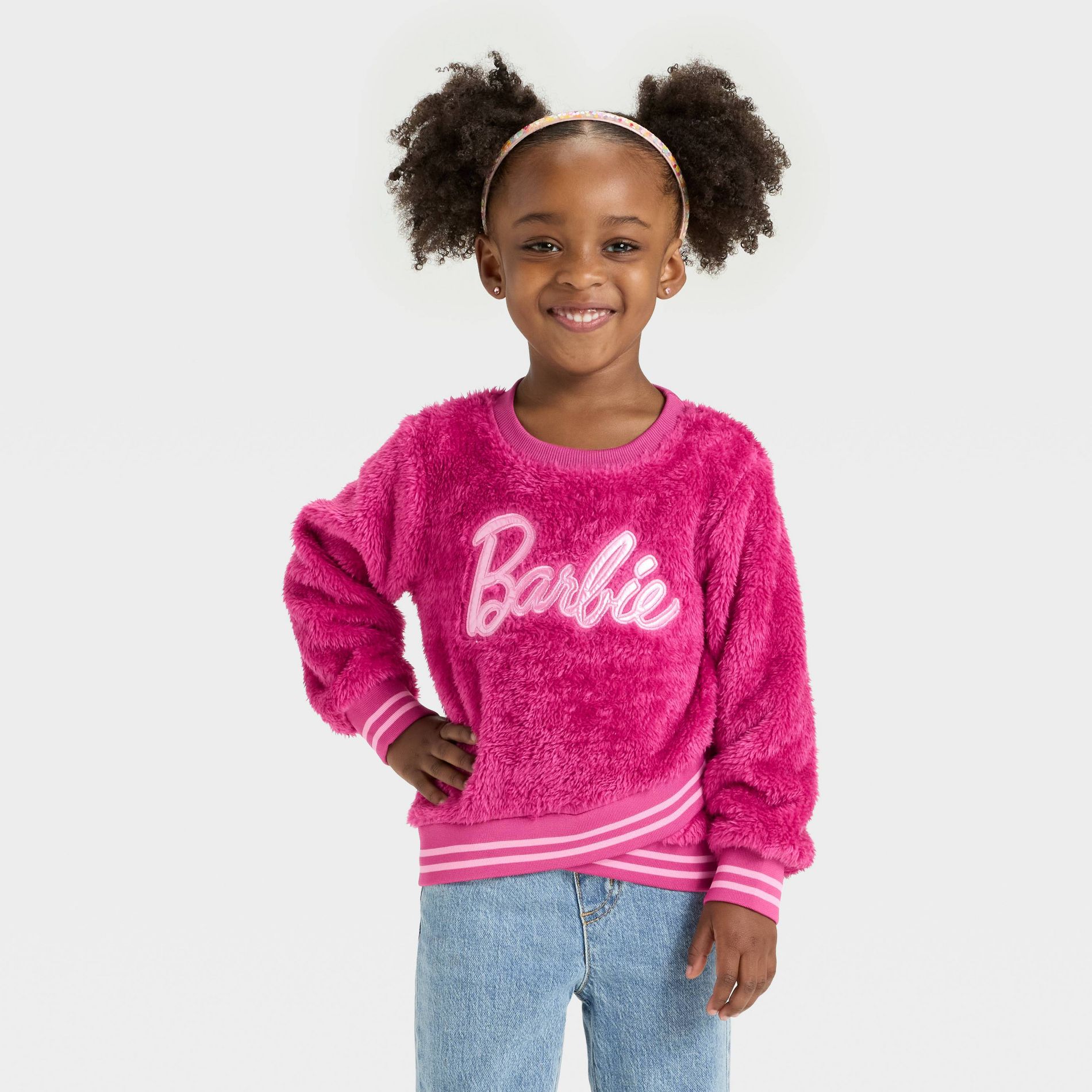 Toddler Girls' Barbie Woobie Pullover Sweatshirt - Pink