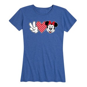 Women's - Disney - Peace Love Minnie Short Sleeve Graphic T-Shirt - 1 of 4