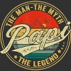 Men's Design By Humans Vintage Sunset Papi, The Man, Myth, Legend By COVI Tank Top - 2 of 2