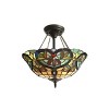 Chloe Lighting Bertram Tiffany-Style 2 Light Victorian Semi-Flush Pendant 16" Shade - 2 of 3