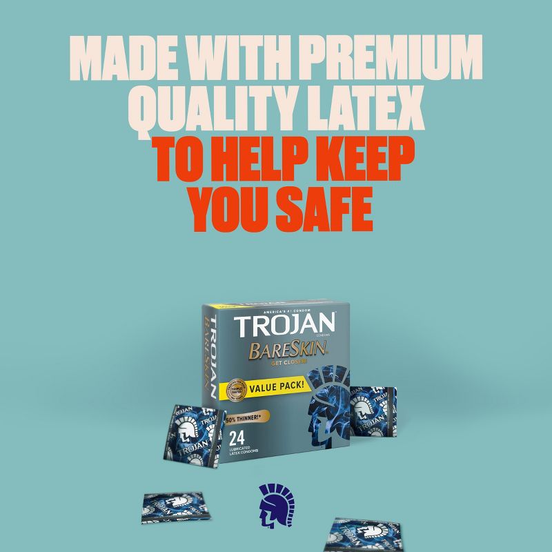 Trojan Bareskin Lubricated Latex Condoms, 6 of 14