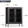 ORRD 3-Tier Metal Storage Cabinet with Mesh Doors, Multipurpose for Home Office/Living Room/Kitchen, Black-mesh, 40''H - 3 of 4