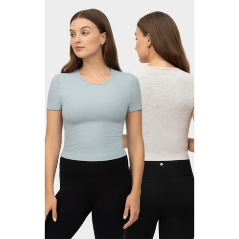 Women's 2 in 1 Built-in Bra Long-Sleeved Women T-Shirts Leisure Woman T  Shirt for Female Tops Tees,Black-Medium : : Clothing, Shoes &  Accessories