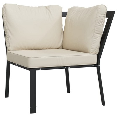 vidaXL Patio Chair with Padded Sand Cushions - Durable Steel Frame Seating for Garden
