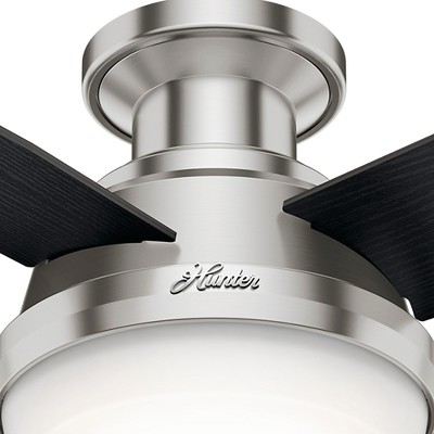 Hunter 44" Brushed Nickel Low Profile Ceiling Fan with LED Light