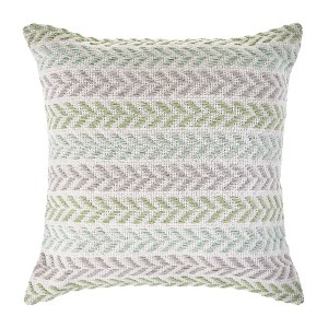 Set of Two 18" X 18"  Beach Chevron Cotton Zippered Pillow - 1 of 4