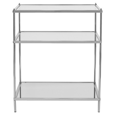 Benton Glam Mirrored Side Table - Chrome - Aiden Lane