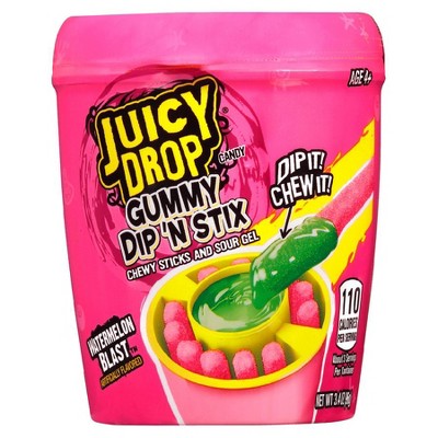 Juicy Drop Gummies Dip N Stix Gummy Candy Assortment 3.4 oz