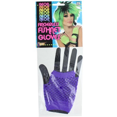 Forum Novelties 80's Punk Purple Fingerless Fishnet Costume Gloves