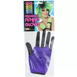 Forum Novelties 80's Punk Purple Fingerless Fishnet Costume Gloves One Size